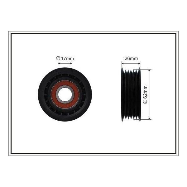 Caffaro 500173 Puleggia Tenditore Cinghia A V 62Mm Per Ford Fiesta Mk6 Hatchback (JA8, JR8) Focus Iii Turnier Kuga Mk2 (DM2) Mondeo Iv Turnier (BA7)-image