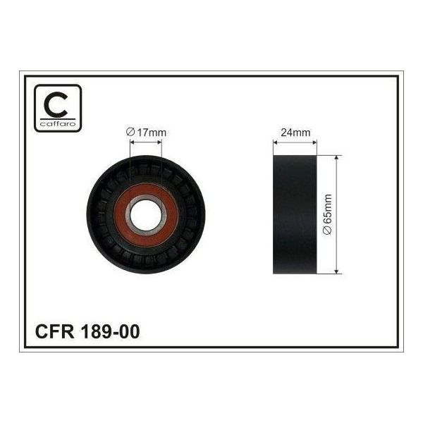 Caffaro 189-00 Puleggia Tenditore Cinghia A V 65Mm Per Vw Golf V Hatchback (1K1) Polo (9N) Golf Vi (5K1) Polo Hatchback (6R1, 6C1) Touran (1T1, 1T2)-image