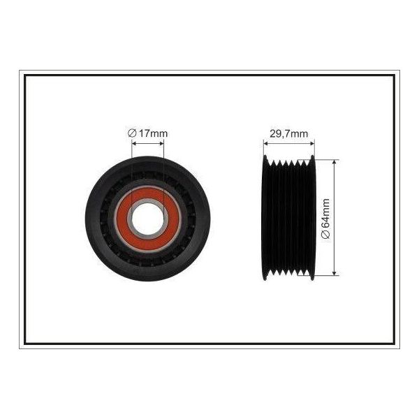 Caffaro 465-00 Puleggia Tenditore Cinghia A V 64Mm Per Vw Golf Iii (1H1) Sharan (7M8, 7M9, 7M6) Passat Variant (3A5, 35I) Passat (3A2, 35I) Vento (1H2)-image
