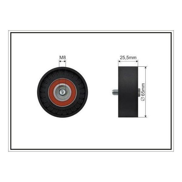 Caffaro 348-00 Puleggia Folle Cinghia A V 65 Mm Per Opel Combo Furgone/Combi (X12) Combo Combi / Tour (X12) Per Fiat Ducato Furgone (250, 290)-image