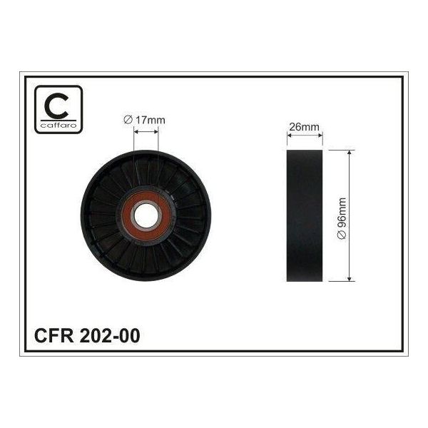 Caffaro 202-00 Tendicinghia Per Cinghie Trapezoidali Dentate 96 Mm Per Land Rover Freelander Suv (L314) Per Mg ZT-T Station Wagon Per Rover 75 (Rj)-image