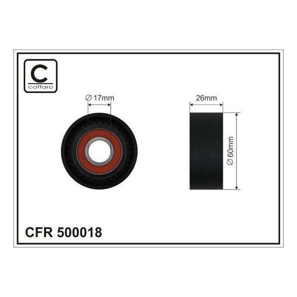 Caffaro 500018 Puleggia Tenditore Cinghia A V 60Mm Per Bmw 3 Touring (E91) 3 Berlina (E90) 5 Touring (F11) 5 Berlina (F10) X1 (E84) 3 Coupé (E92)-image