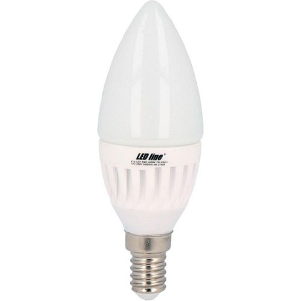 5X Led-Line 7W Led E14 C37 Lampadina A Candela 630Lm 4000K Bianco Neutro 220° Forma A Candela Lampadina A Risparmio Energetico Lampadina A Incandescenza-image