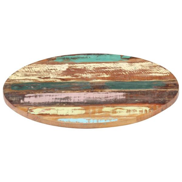 Vidaxl Piano Del Tavolo Rotondo 50 Cm 25-27 Mm In Legno Massiccio Di Recupero-image