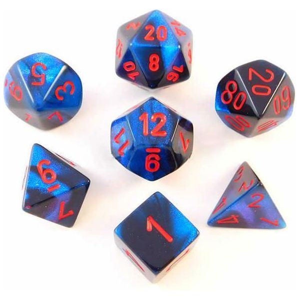 Chessex Chessex Gemini Black-Starlight/Red Polydice Cube Set 7 Pezzi-image