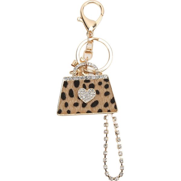 Leopardo Borsa Portachiavi Squisita Personalità Moda Borsa Catena Chiave Anello Decorazione Ciondolo-image