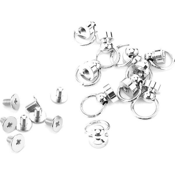 10 Pezzi Rivetti Decorativi In Ottone, Parti Di Fissaggio In Pelle Con Testa Tonda, Retro A Vite, 9 Mm-image
