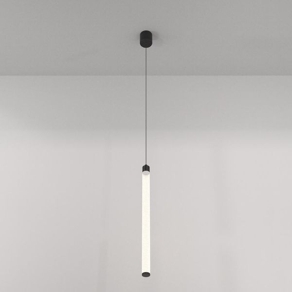 Lampada A Sospensione A Led, Regolabile In Altezza, Nero Opaco-image
