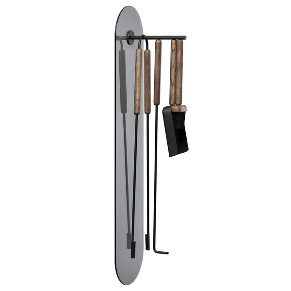 Blomus Set Per Caminetto Strumenti Per Caminetto Set Per Caminetto 5 Pezzi Ashi Con Supporto Magnetico Da Parete Nero-Marrone-image