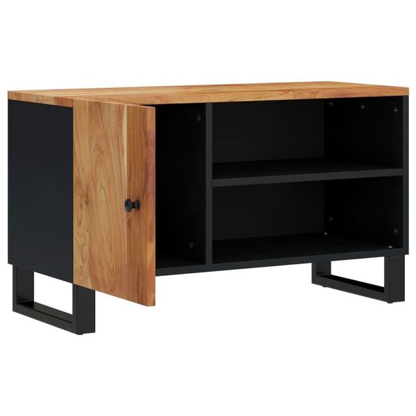Mobile Tv 80X33X46 Cm In Legno Massiccio Di Acacia E Materiale A Base Di Legno-image