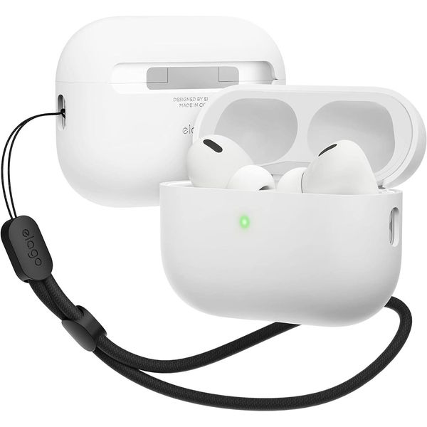 Custodia Ibrida Elago Liquid Con Cordino In Nylon Per Airpods Pro 2 Bianco-image