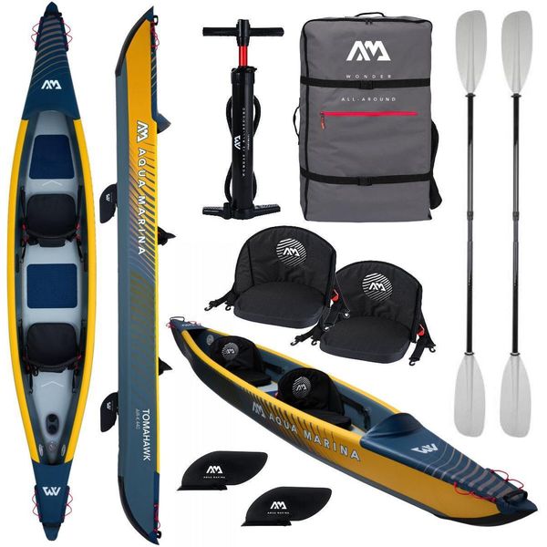Aqua Marina Tomahawk AIR-K 2 Persone Kayak Gonfiabile Canoa Touring Kayak Pagaia-image
