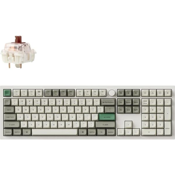 Tastiera Meccanica Senza Fili Keychron Q6 Max Qmk/Via, Qwerty Us, Manopola, Guscio Bianco, Gateron Jupiter Brown Q6M-P3-image