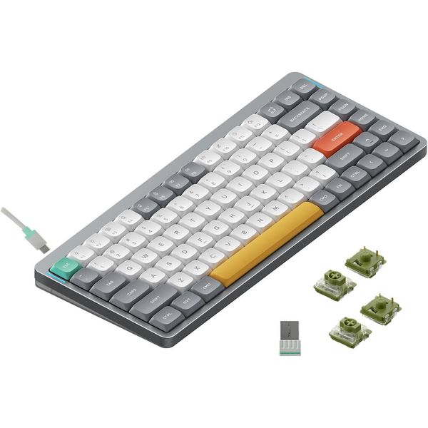 Nuphy Air75 V2 Tastiera Meccanica Sottile Senza Fili, Led Rgb, Qwerty Us, Grigio Lunare, Interruttore Moss-image