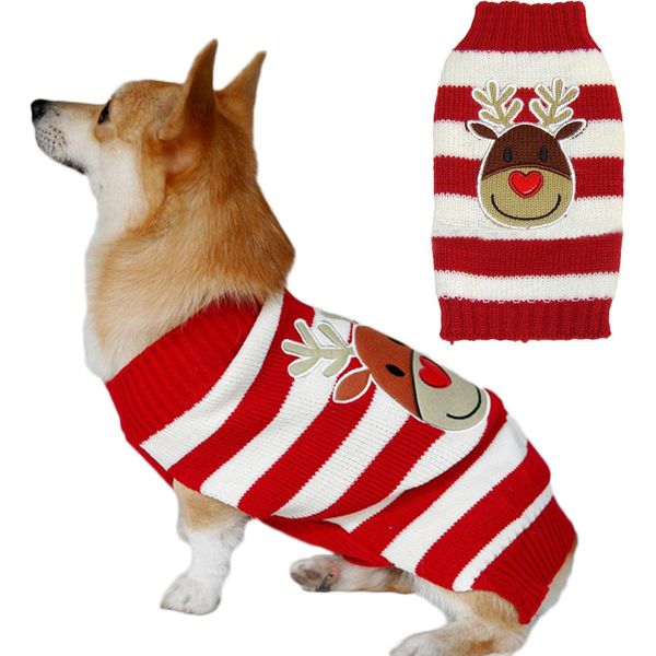 Cane Animale Domestico Maglione Invernale Alce Vacanze Di Natale Maglieria Calda Per Cani Di Piccola Media Taglia Gatti - Xs-image