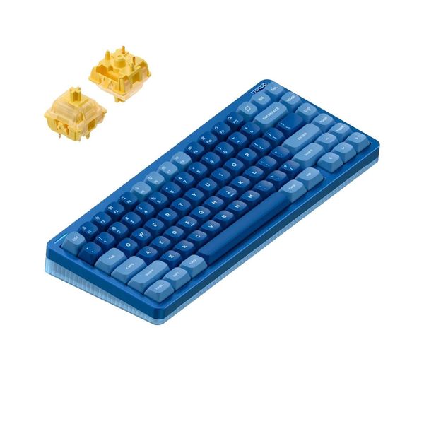 Tastiera Meccanica Senza Fili Nuphy Halo75 V2, Qwerty Usa, Bluetooth 5.1 / 2.4 Ghz, Interruttore Blue Lagoon Lemon-image