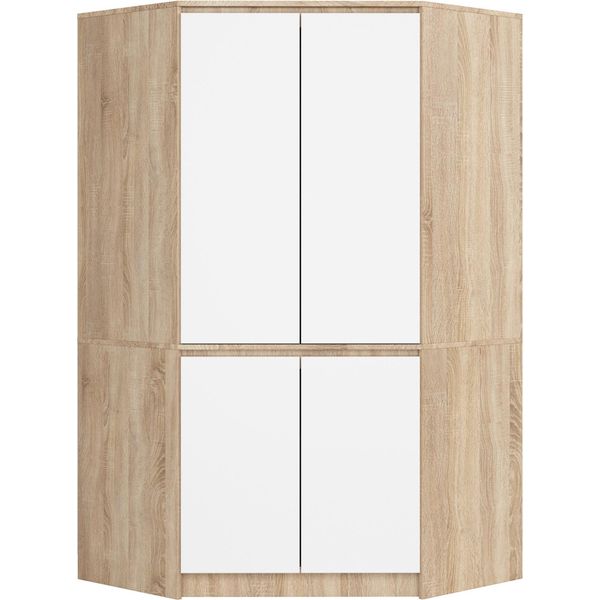 Akord Armadio Angolare 4 Ante Rovere Sonoma/Bianco 100X50X180 Cm-image