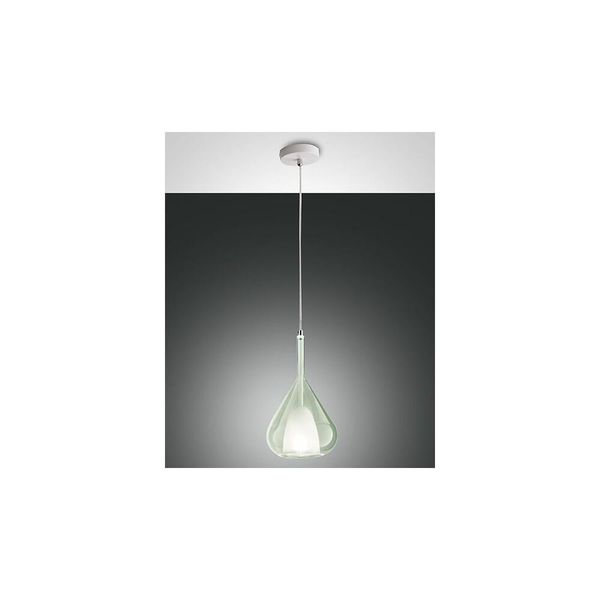 Lampadario A Sospensione Lila A Led In Metallo E Vetro Borosilicato Verde Trasparente 3481-40-140 Fabas Luce-image