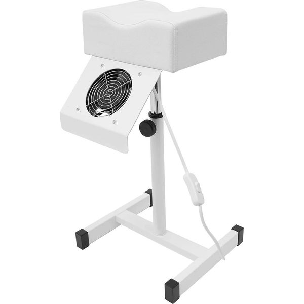 Sgabello Per Pedicure Con Ventola Di Pulizia, Regolabile In Altezza, Comfort Ergonomico , Bianco-image