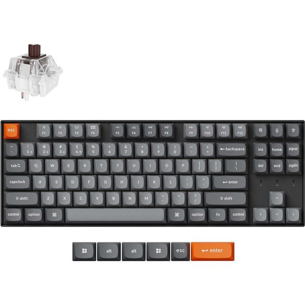Keychron K8 Max Qmk/Via Tkl - Interruttore Keychron Super Brown, Retroilluminazione Rgb-image
