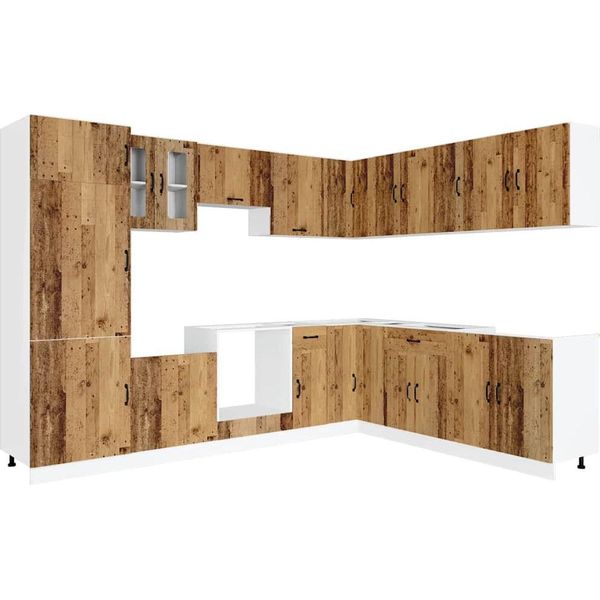 Set Di Armadietti Da Cucina Vidaxl Kalmar Da 14 Pezzi, In Materiale Di Recupero A Effetto Legno-image
