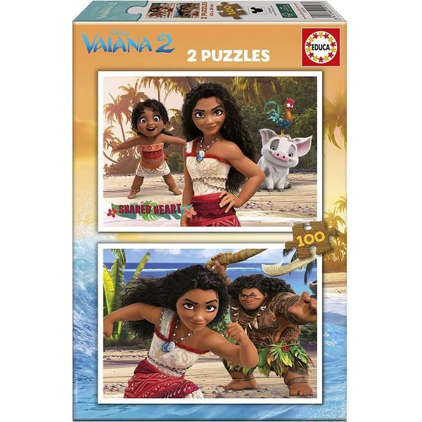 Educa 2X100 Pezzi Vaiana 2 Puzzle Golden Golden Taglia Unica-image