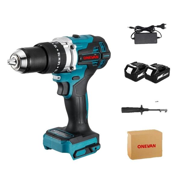 Trapano A Percussione Elettrico Senza Spazzole, Potenza 1500W, Coppia 650NM, 2 Batterie Spina Ue A-image