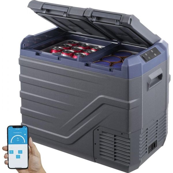 Frigorifero Portatile Con Vano Congelatore Per Auto - 40L Dual Zone - 60W Cool Box Per Campeggio E Viaggi-image