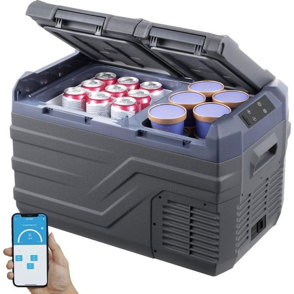 Frigorifero Portatile Con Scomparto Congelatore - Frigorifero Da 35L Per Auto - Dual Zone 60W - Ideale Per I Viaggi E Il Campeggio-image