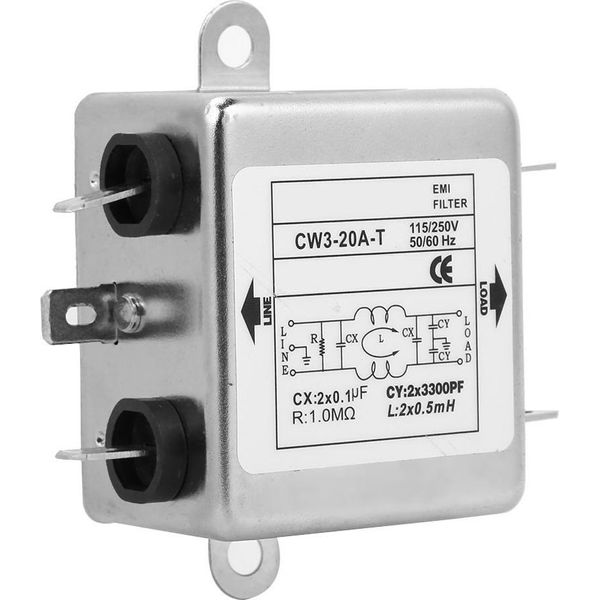 CW3-20A T Filtro Emi Di Alimentazione Monofase Filtro Di Alimentazione 115V/250V 50/60Hz-image