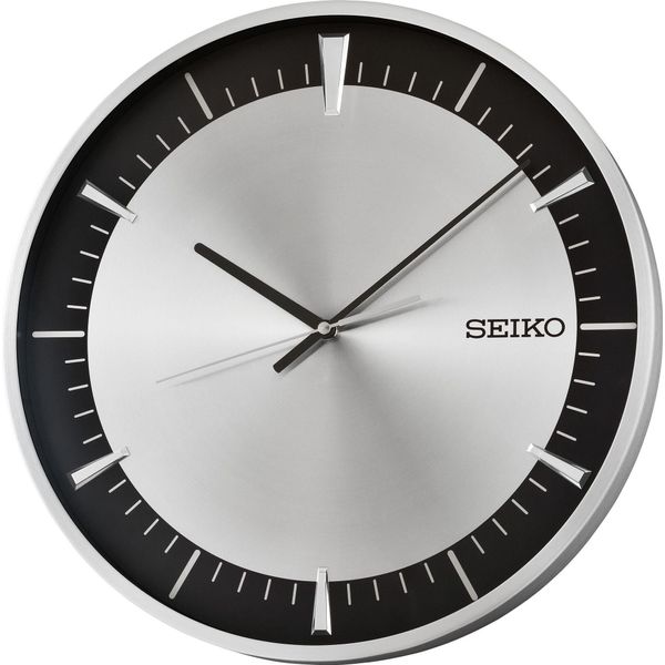 Seiko QXA840S Orologio Da Parete Al Quarzo Con Funzionamento Silenzioso Colore Argento/Nero-image