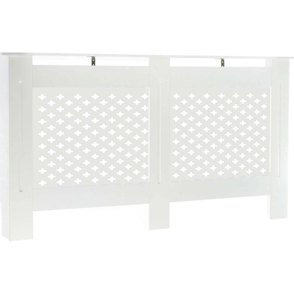Rivestimento Per Radiatori Toboli Bianco 152 X 19 X 82 Cm, Rivestimento Per Radiatori In Mdf, Rivestimento In Legno Per Radiatori, Rivestimento Elegante Per Radiatori-image