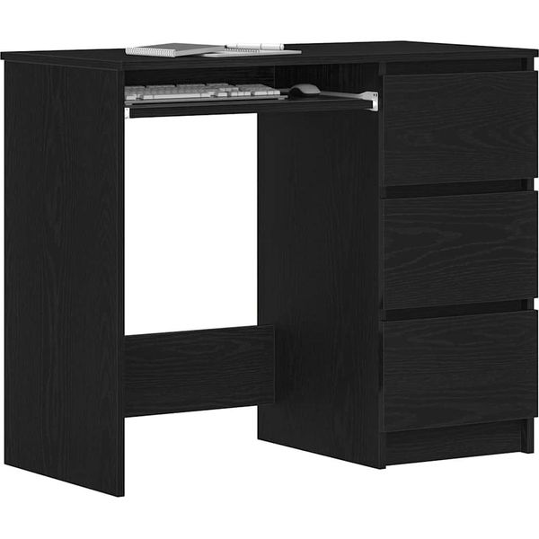 Vidaxl Scrivania Look Rovere Nero 90X45X76 Cm Materiale A Base Di Legno-image