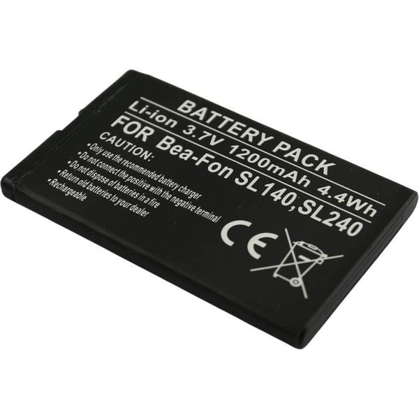 Avizar, Batteria Di Ricambio Agli Ioni Di Litio 3,7 V 1200Mah Per Bea-Fon SL140/SL240 - Alta Qualità, Nera-image