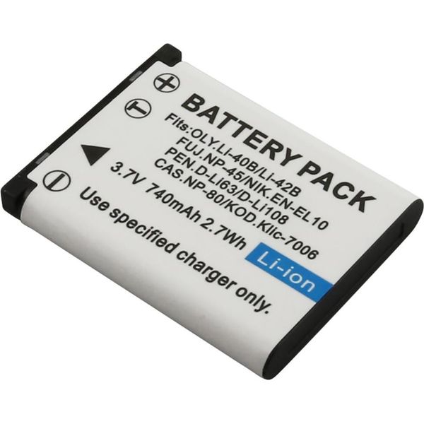Avizar, Olympus LI-40B LI-42B Batteria Agli Ioni Di Litio Per Fotocamera 3,7V 740Mah, Bianco-image