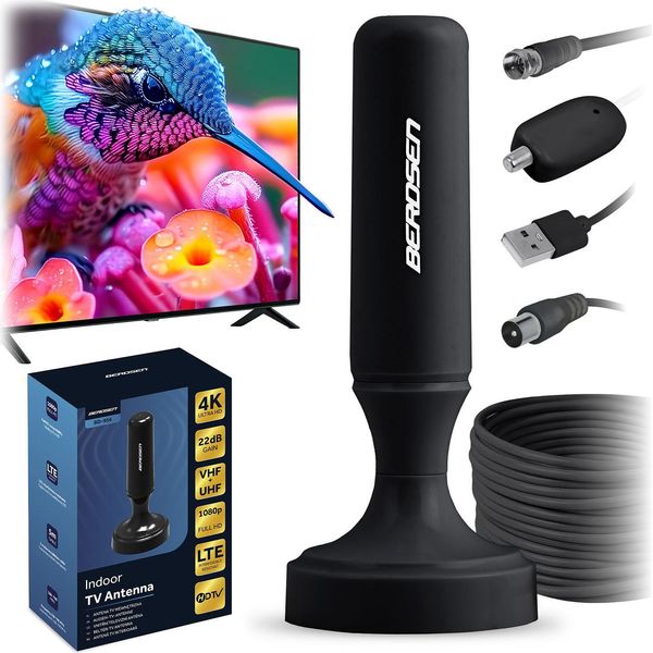 Antenna Ambiente Berdsen BD-956 360° Per Ricezione Ultra Hd 4K Nero-image