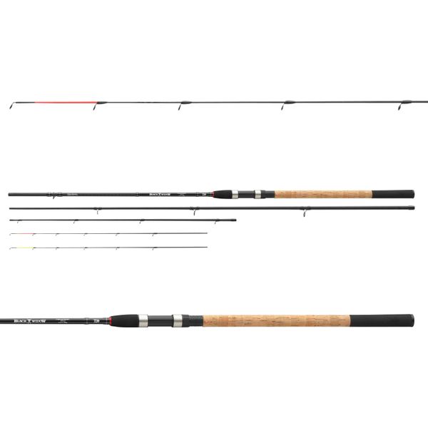 Daiwa Black Widow Feeder, 3,6M, 11,81Ft, 0-120G, 5 Pezzi, Canna Da Pesca Feeder, Medio Veloce-image