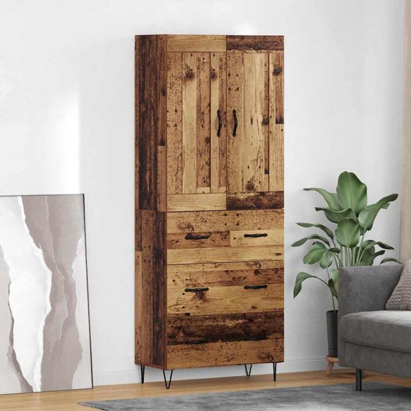 Vidaxl Credenza In Legno Vecchio 69,5 X 34 X 180 Cm Materiale A Base Di Legno-image