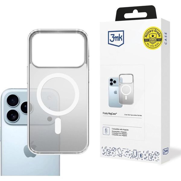 3Mk Frosty Magcase Custodia Per Cellulare Con Anello Magnetico Custodia Protettiva Compatibile Con Iphone 17 Pro Bianco-image