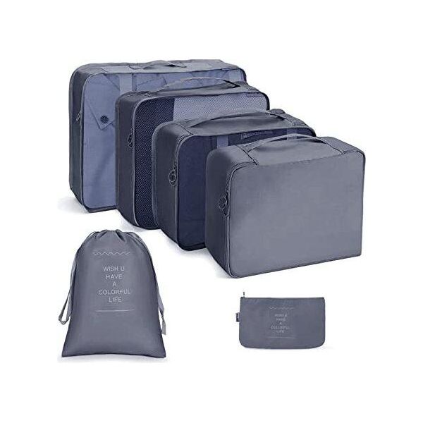 Set Di Organizer Per Valigie Osdue, 6 Pezzi, Cubi Da Imballaggio, Borse Da Viaggio Impermeabili, Borse, Valigie (Grigio)-image