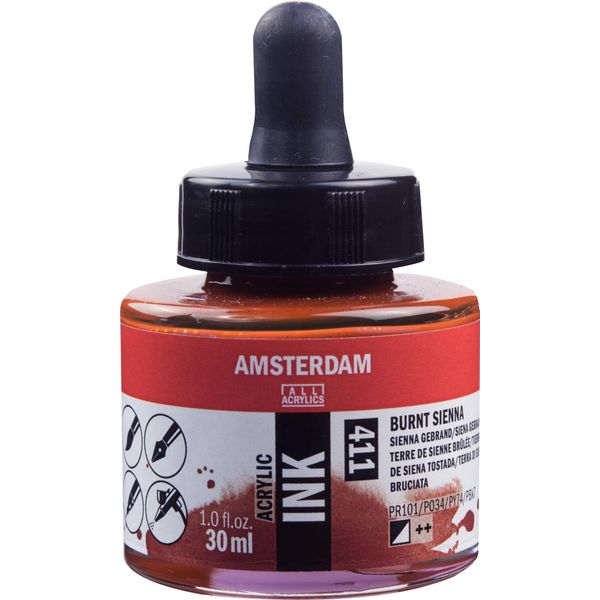Amsterdam Bottiglia Di Inchiostro Acrilico 30 Ml Siena Bruciato 411-image