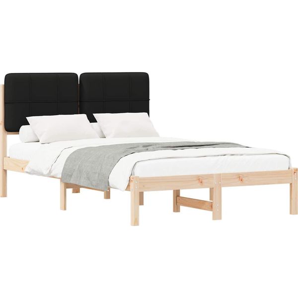 Vidaxl Struttura Letto Con Testiera Imbottita Nera 120 X 200 Cm-image