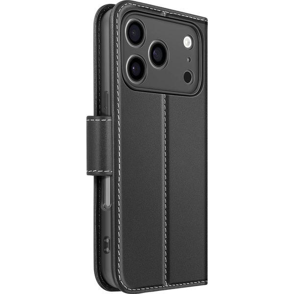 Avizar, Custodia A Portafoglio Per Iphone 17 Pro In Pelle Premium Con Funzione Stand, Nero-image