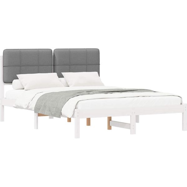 Vidaxl Struttura Letto Con Testiera Imbottita Grigio Chiaro 150 X 200 Cm-image