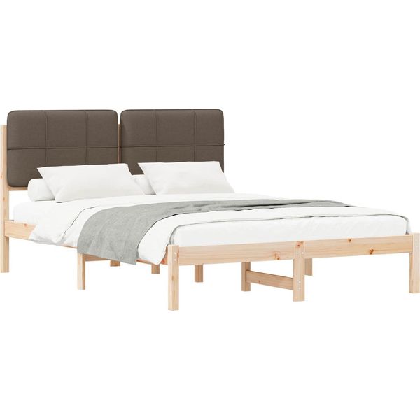 Vidaxl Struttura Letto Con Testiera Imbottita Taupe 150 X 200 Cm-image