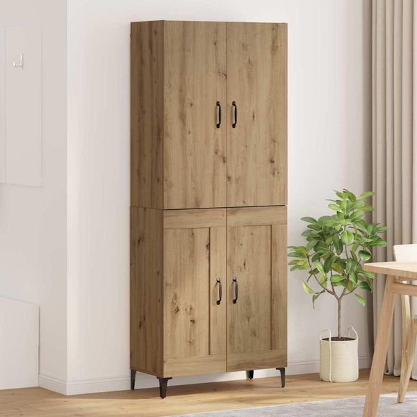 Vidaxl Credenza Rovere Artigianale 69,5 X 34 X 180 Cm Materiale A Base Di Legno-image