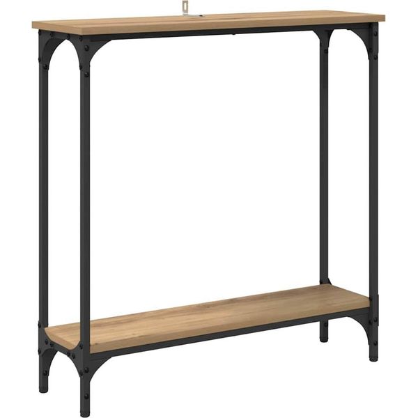 Vidaxl Tavolo Consolle In Rovere Artigianale 75 X 22,5 X 75 Cm Materiale A Base Di Legno-image