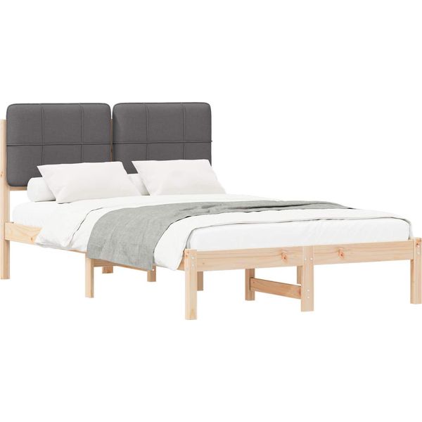 Vidaxl Struttura Letto Con Testiera Imbottita Grigio Scuro 120 X 200 Cm-image