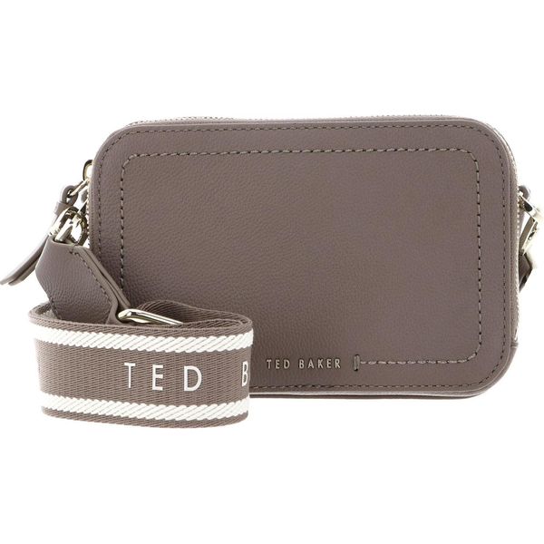 Ted Baker Pelle Borsa A Tracolla Linzie Webbing Leather Crossbody Camera Bag Taupe Grigio Talpa-image