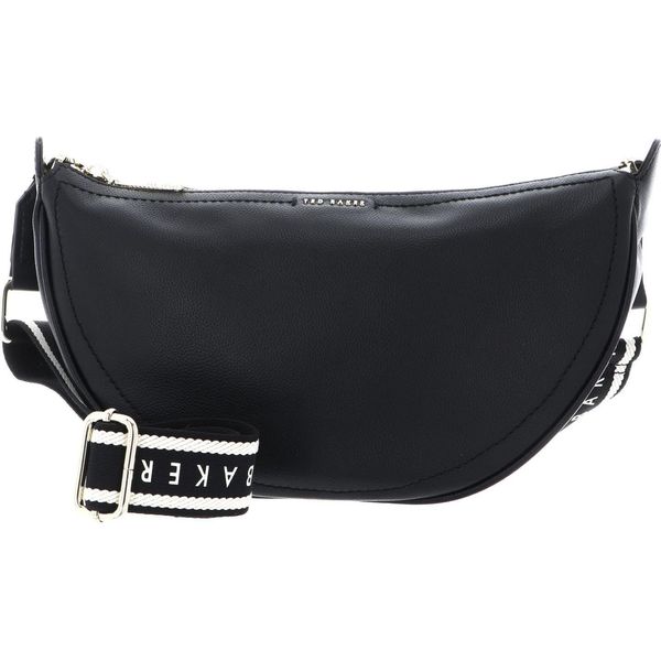 Ted Baker Pelle Borsa A Tracolla Lorreen Webbing Leather Half Moon Crossbody Bag Black Nero-image